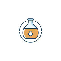 Wall Mural - lab flask liquid research. science experiment; golden liquid symbolizes innovation and discovery.