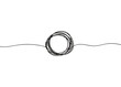 © ponysaurus - Circle line one frame art hand single shape vector zen drawn abstract round. Continuous one line circle icon stroke sketch illustration draw outline ball black circular pencil logo scribble thin ring
