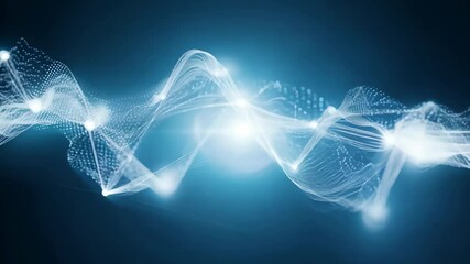Fototapete - Captivating abstract light waves creating visual symphony in dynamic blue tones with intricate patterns