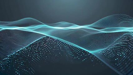 Aufkleber - Abstract digital waves create captivating visual display in serene tones and patterns