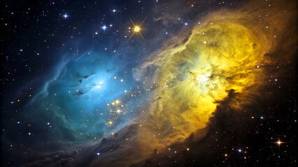 Wall Mural - Celestial Symphony, The Enchanting Beauty of Colorful Nebulae and planets in Deep Space In the vast expanse of the universe lies one of nature’s most breathtaking phenomena