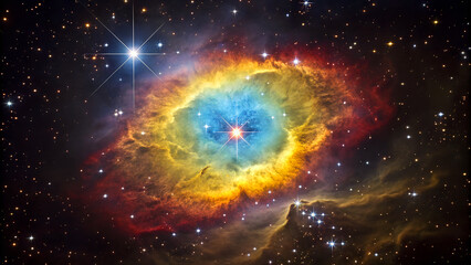 Wall Mural - Celestial Symphony, The Enchanting Beauty of Colorful Nebulae and planets in Deep Space In the vast expanse of the universe lies one of nature’s most breathtaking phenomena
