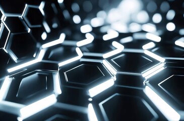 abstract glowing hexagonal pattern background.