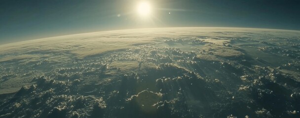 Wall Mural - earth sunrise space view clouds atmosphere global planet