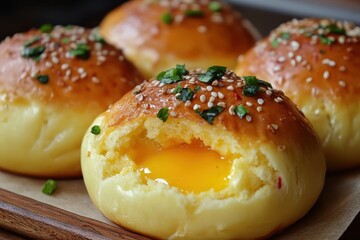 Wall Mural - Korean street food egg filled bread