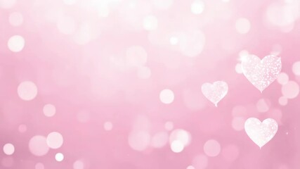 Wall Mural - hearts background seamless looping 4k video. romantic pink animated background for valentine's day, 