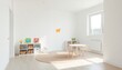 © Rahmat  - Scandinavian Style - Children's Playroom Interior Design With Scandinavian Concept - Hotel Children's Playroom - Apartment Children's Playroom Interior With Chairs - Interior Design