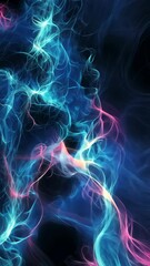 Wall Mural - colorful abstract swirls of blue and pink energy create a mesmerizing visual effect in a dark backgr