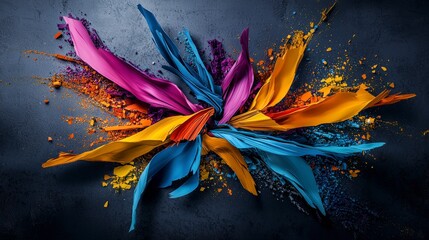 Poster - Vibrant abstract art transformation studio digital artwork creative space aerial view color theory exploration
