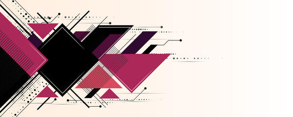 Wall Mural - geometric technology background, concept, circuit board, network