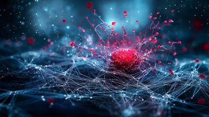 Leinwandbilder - Futuristic fiber optic network concept digital realm visual representation abstract environment close-up connectivity