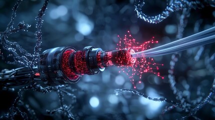 Poster - Futuristic telecommunication system powered by fiber advanced technology showcase digital environment high-tech visualization