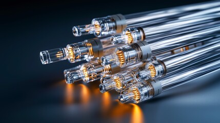 Aufkleber - Dynamic display of sleek transparent tubes industrial setting high-resolution image modern aesthetic close-up perspective
