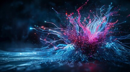Poster - Innovative fiber optic internet development tech industry artistic visualization digital environment abstract concept