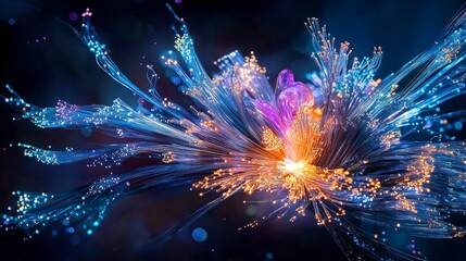 Aufkleber - Dynamic fibers of light macro closeup abstract art digital environment high-detail viewpoint visual concept