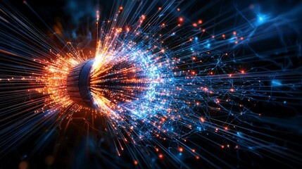 Aufkleber - Dynamic internet data flow digital realm visual representation abstract environment macro viewpoint technology concept