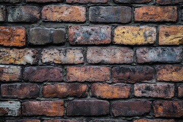 Wall Mural - Aged, multi-hued brick wall texture.