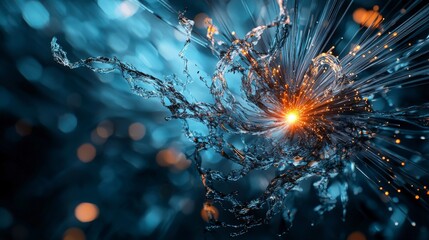 Aufkleber - Dynamic light refraction and water interaction studio photorealistic visualization abstract close-up science
