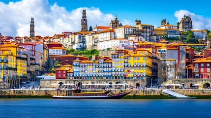 Porto, Portugal�s old city skyline along the Douro River.