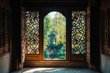 Wall Mural - Chinese style window