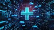 © Matcha_09 - Digital Medical Cross with Floating Pills and Abstract Technology Background
