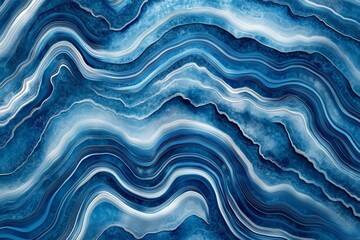 Wall Mural - abstract blue and white wavy marble texture background.
