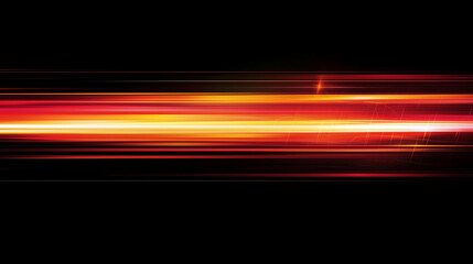 Poster -  Dynamic Gradient Abstract: Vibrant Horizontal Light Streaks on Black Background. Perfect for Futuristic and Speed-Related Designs.