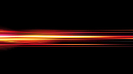 Poster -  Dynamic Gradient Abstract: Vibrant Horizontal Light Streaks on Black Background. Perfect for Futuristic and Speed-Related Designs.