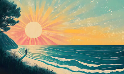 Wall Mural - sun and sea