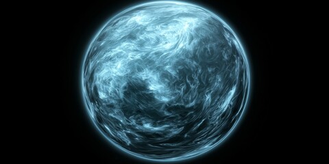 Wall Mural - glowing blue planet cosmic orb nebula galaxy background
