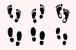 © alimohsin07 - Footsteps Footprint Huella Empreinte Vector Set Silhouette Art Illustration