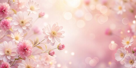 Wall Mural - soft light pink abstract background with flowers