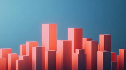 Wall Mural - Minimalist Financial Derivatives Trading Skyline