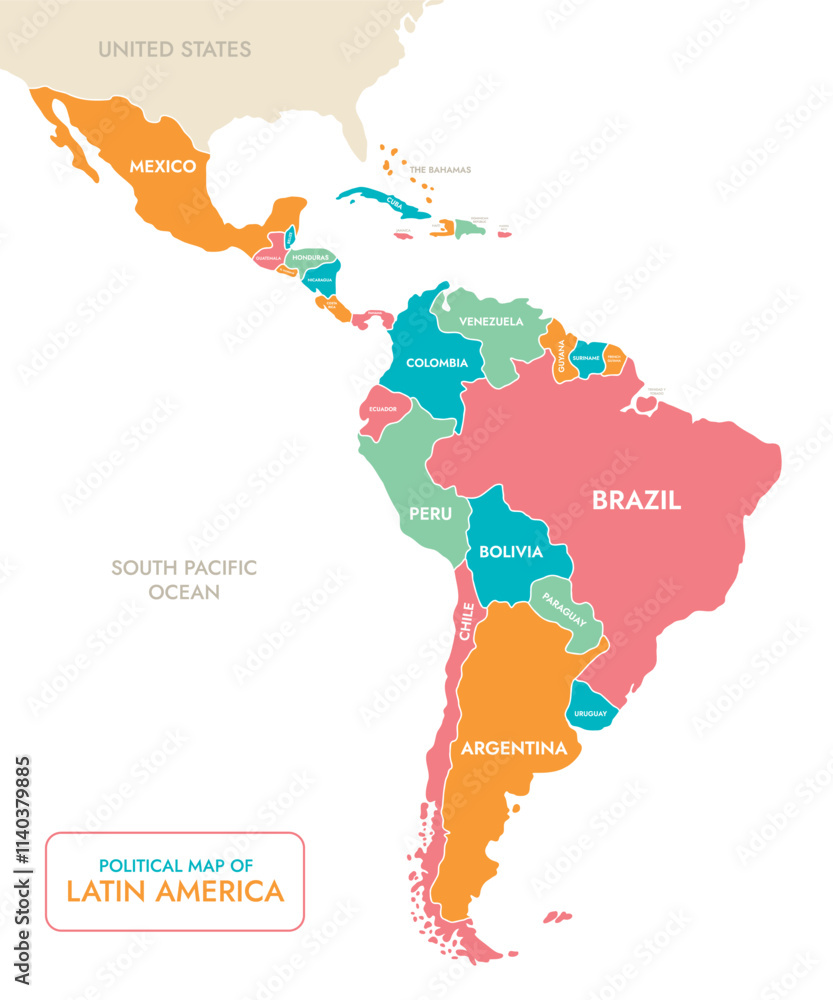 Political Map Of Latin America Stock Vector Adobe Stock 1000 F 1140379885 ZR92VeHZan32pHwXOBBGvKX5zJ1Wbn17 