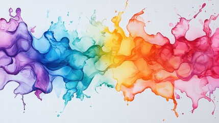 Wall Mural - Vibrant abstract fluid art in rainbow colors