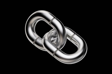 Poster - Two metallic chain links interlocked  symbolizing connection and strength.