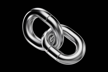 Poster - Two metallic links interlocked  symbolizing connection  unity  and strength.