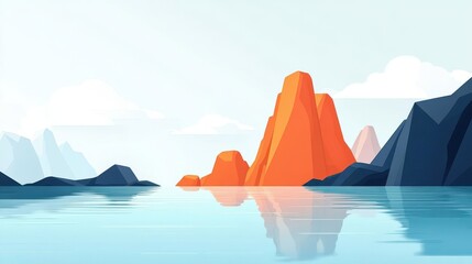 Predictive analytics flat design side view AI technology theme water color