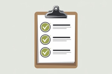 Leinwandbilder - A clipboard checklist with three completed tasks  symbolizing organization and productivity.