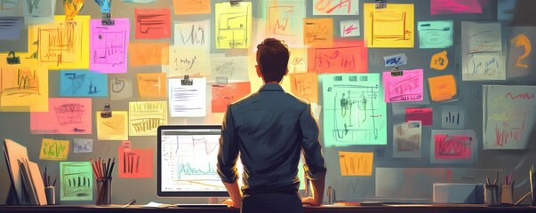 Creative front-end developer brainstorming UI design. Scrutinize