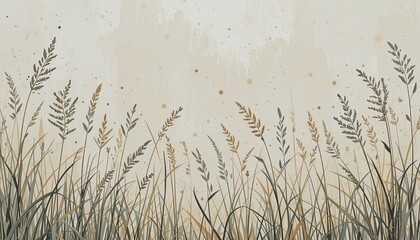 Aesthetic grass wallpaper photo with boho style