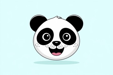 Poster - Adorable cartoon panda face with big eyes and a happy smile.