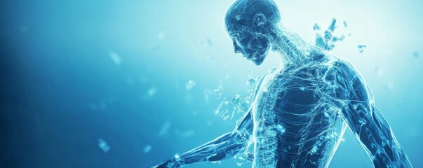 Medical Innovation Concept. Blue, Futuristic Digital Style. .