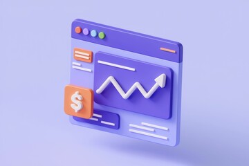 Aufkleber - Website displaying upward financial growth trend  indicating successful online business.
