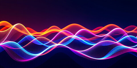Wall Mural - Abstract Sonic Waves - Visual representations of sound waves in dynamic colors. backdrop background digital art crisp oilpinting minimalist sharp details funny background copyspace
