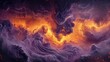 © Andrey - A stunning depiction of swirling cosmic clouds in shades of orange, purple, and black, resembling a nebula in deep space, radiating energy and beauty.