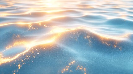Aufkleber - Golden Sunlight Dancing on Glistening Blue Ocean Waves at Sunrise : Generative AI