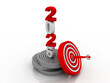 © jijomathai - 3d illustration 2025 New Year with target