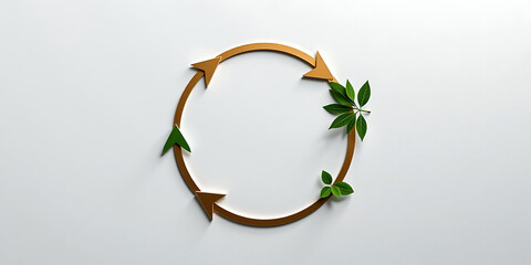 Wall Mural - Circular Business Loop - A visual of perpetual business flow driven by sustainable practices. backdrop background digital art crisp oilpinting minimalist sharp details funny background copyspace