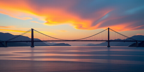 Wall Mural - Infinity Bridge - A bridge symbolizing the flow of time between years. backdrop background digital art crisp oilpinting minimalist sharp details funny background copyspace